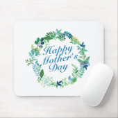 Elegant Happy Mother's Day Floral Wreath Mousepad (Mit Mouse)