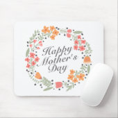 Elegant Happy Mother's Day Floral Wreath Mousepad (Mit Mouse)