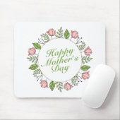 Elegant Happy Mother's Day Floral Wreath Mousepad (Mit Mouse)