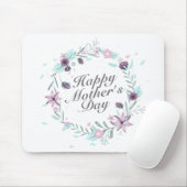 Elegant Happy Mother's Day Floral Wreath Mousepad (Mit Mouse)