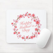 Elegant Happy Mother's Day Floral Wreath Mousepad (Mit Mouse)