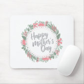 Elegant Happy Mother's Day Floral Wreath Mousepad (Mit Mouse)