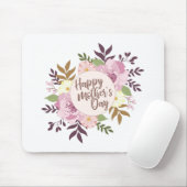 Elegant Happy Mother's Day Floral Wreath Mousepad (Mit Mouse)