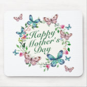 Elegant Happy Mother's Day Floral Wreath Mousepad (Vorne)