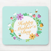 Elegant Happy Mother's Day Floral Wreath Mousepad (Vorne)