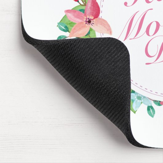 Elegant Happy Mother's Day Floral Wreath Mousepad (Ecke)
