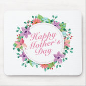 Elegant Happy Mother's Day Floral Wreath Mousepad (Vorne)