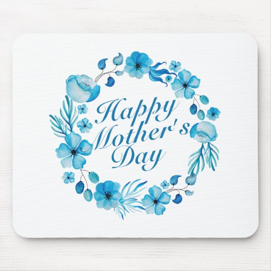 Elegant Happy Mother's Day Floral Wreath Mousepad (Vorne)