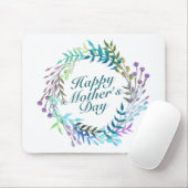 Elegant Happy Mother's Day Floral Wreath Mousepad (Mit Mouse)