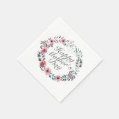Elegant Happy Mother's Day Floral Wreath Napkin Serviette (Ecke)