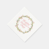 Elegant Happy Mother's Day Floral Wreath Napkin Serviette (Ecke)