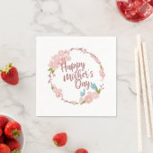 Elegant Happy Mother's Day Floral Wreath | Napkin Serviette (Beispiel)