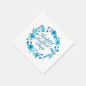 Elegant Happy Mother's Day Floral Wreath Napkin Serviette (Ecke)