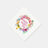 Elegant Happy Mother's Day Floral Wreath | Napkin Serviette (Ecke)