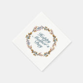Elegant Happy Mother's Day Floral Wreath Napkin Serviette (Ecke)