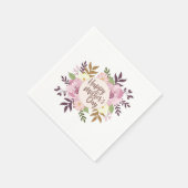 Elegant Happy Mother's Day Floral Wreath | Napkin Serviette (Ecke)