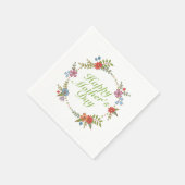 Elegant Happy Mother's Day Floral Wreath | Napkin Serviette (Ecke)