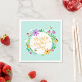 Elegant Happy Mother's Day Floral Wreath | Napkin Serviette (Beispiel)