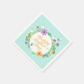 Elegant Happy Mother's Day Floral Wreath | Napkin Serviette (Ecke)