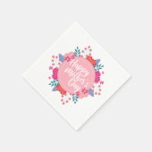 Elegant Happy Mother's Day Floral Wreath | Napkin Serviette (Ecke)