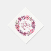 Elegant Happy Mother's Day Floral Wreath Napkin Serviette (Ecke)
