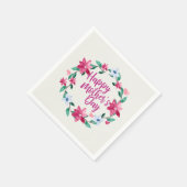 Elegant Happy Mother's Day Floral Wreath | Napkin Serviette (Ecke)