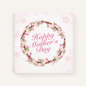 Elegant Happy Mother's Day Floral Wreath Notebook Notizblock (Vorderseite)