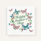 Elegant Happy Mother's Day Floral Wreath Notebook Notizblock (Vorderseite)