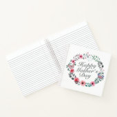 Elegant Happy Mother's Day Floral Wreath Notebook Notizblock (Innenseite)