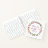 Elegant Happy Mother's Day Floral Wreath Notebook Notizblock (Innenseite)