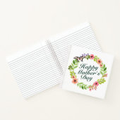 Elegant Happy Mother's Day Floral Wreath Notebook Notizblock (Innenseite)
