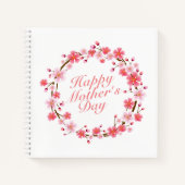 Elegant Happy Mother's Day Floral Wreath Notebook Notizbuch (Vorderseite)
