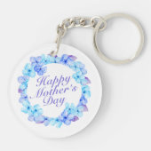 Elegant Happy Mother's Day Floral Wreath Schlüssel Schlüsselanhänger (Rückseite)