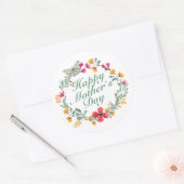 Elegant Happy Mother's Day Floral Wreath Sticker (Umschlag)
