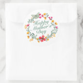 Elegant Happy Mother's Day Floral Wreath Sticker (Tasche)