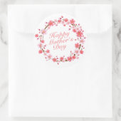 Elegant Happy Mother's Day Floral Wreath Sticker (Tasche)