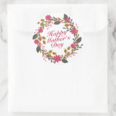 Elegant Happy Mother's Day Floral Wreath Sticker (Tasche)