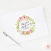 Elegant Happy Mother's Day Floral Wreath Sticker (Umschlag)