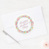 Elegant Happy Mother's Day Floral Wreath Sticker (Umschlag)