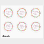 Elegant Happy Mother's Day Floral Wreath Sticker (Blatt)