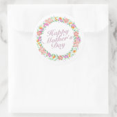 Elegant Happy Mother's Day Floral Wreath Sticker (Tasche)