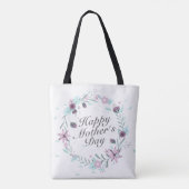 Elegant Happy Mother's Day Floral Wreath Tote Bag Tasche (Rückseite)