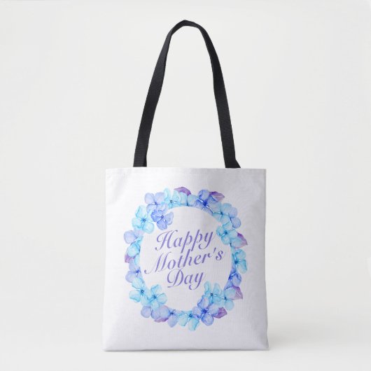 Elegant Happy Mother's Day Floral Wreath Tote Bag Tasche (Vorderseite)