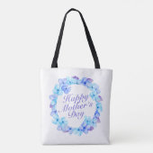 Elegant Happy Mother's Day Floral Wreath Tote Bag Tasche (Rückseite)