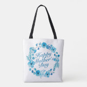 Elegant Happy Mother's Day Floral Wreath Tote Bag Tasche (Rückseite)
