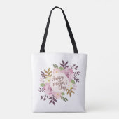 Elegant Happy Mother's Day Floral Wreath Tote Bag Tasche (Rückseite)