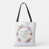Elegant Happy Mother's Day Floral Wreath Tote Bag Tasche (Rückseite)