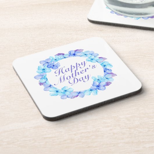 Elegant Happy Mother's Day Floral Wreath | UNTERSE Getränkeuntersetzer (Linke Seite)