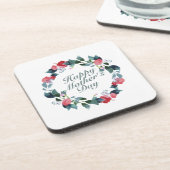 Elegant Happy Mother's Day Floral Wreath | UNTERSE Getränkeuntersetzer (Linke Seite)