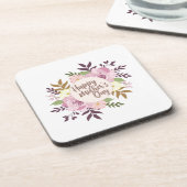 Elegant Happy Mother's Day Floral Wreath | UNTERSE Getränkeuntersetzer (Linke Seite)